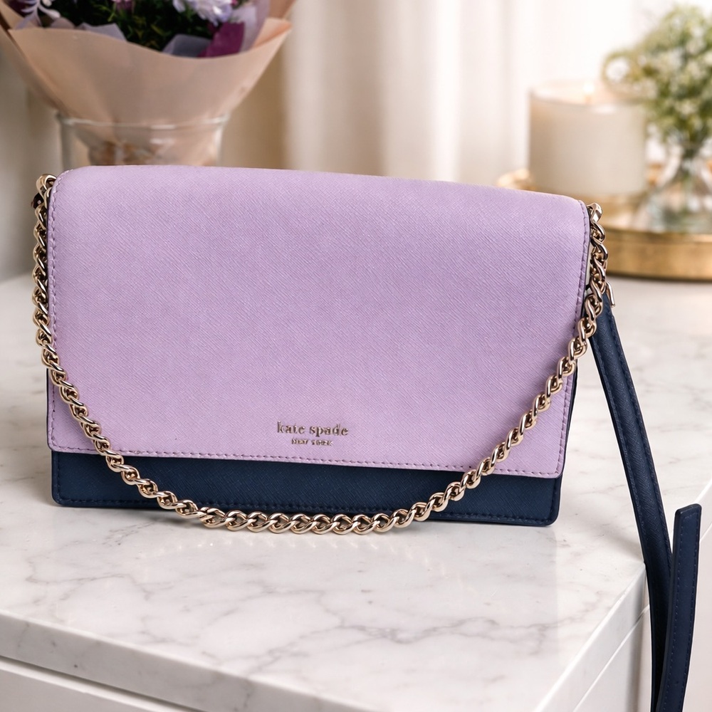 Kate Spade Purple and Navy Crossbody Bag